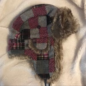 NWOT American Eagle AE Patchwork Trapper Hat